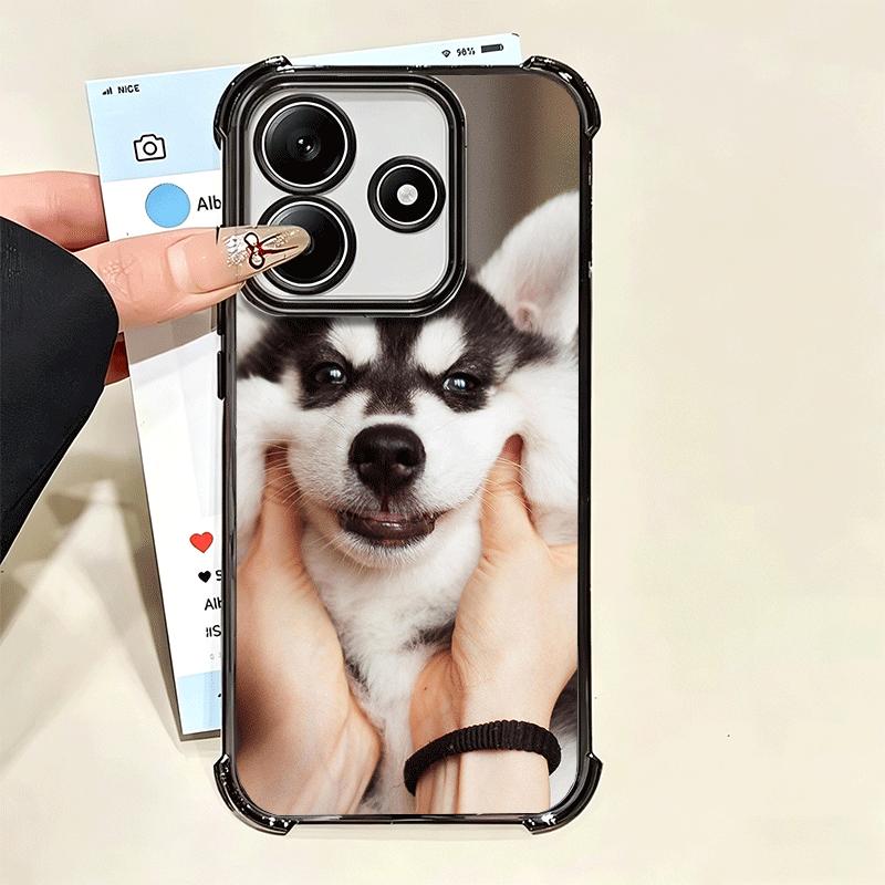 Alaskan Husky Cute Dogs Plating Phone Case For Xiaomi Poco X5 X6 X7 X8 Pro Max F8 Ultra F7 M8 M7 M5S Redmi 15C 15 14C 13C 13 X3
