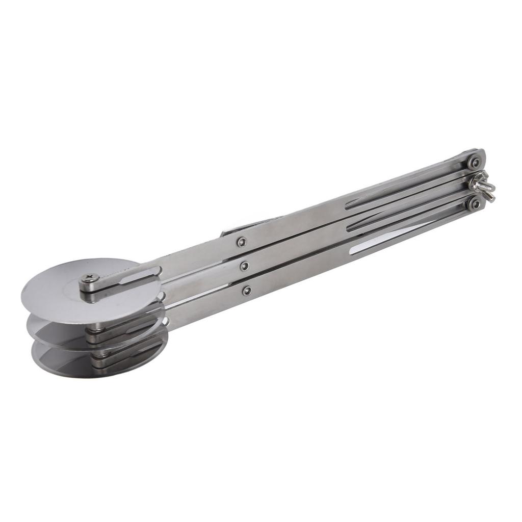 3 Rad Edelstahl Teigschneider Verstellbarer Erweiterter 3 Rad Teigschneider für Teig Pizza Backen Edelstahl