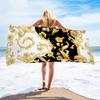 Luxus Schwarz Gold Europäisches Design Mikrofaser Saugfähige Strandtücher für Mann Frau Zuhause Hotel Badetücher Schnell Trocknendes Strandtuch