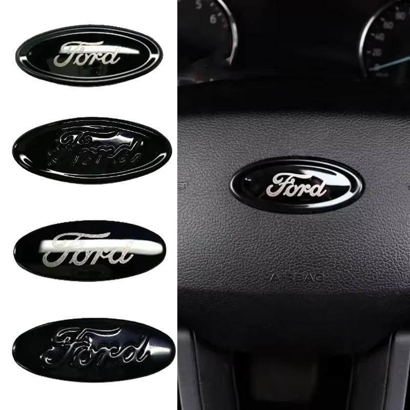 AAAMV1 For Ford Edge Escape ST Explorer Territory Equator Mondeo Focus Escort Steering Wheel Center Emblem Badge Interior Decal Trim