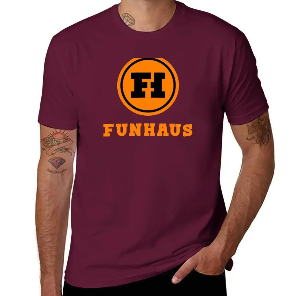 funhaus logo T-Shirt anime sweat customizeds t shirts for men