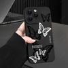 For iPhone 16 Pro Max Case Black White Butterfly Pattern Phone Cover For iPhone 15 14 Pro Max 13 12 11 XS X XR 7 8 16 Plus Cases