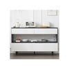 Buffet - MUVOE - 150x35x89,5 cm - Marbre noir - 4 tiroirs - Éclairage LED