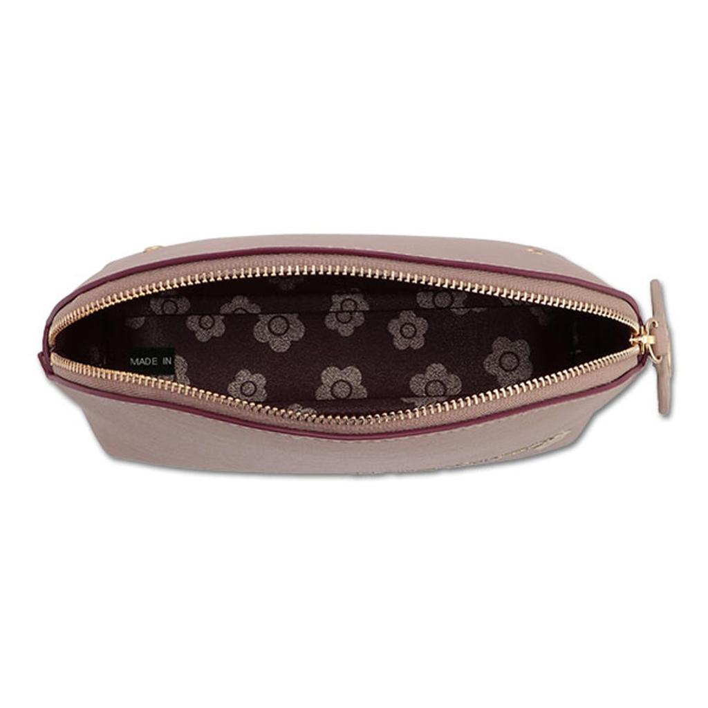 MARY QUANT Flipside Daisy Round Pouch L x x D6cm Beige H13.5 W18.5