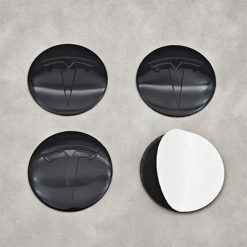 Car Sticker 2025 New Tesla 4pcs 56mm Tesla Cap Hub Center Cap Logo High Quality Sticker for Tesla Model 3 Y S X Personalized Car