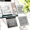 GIMORRTO Glass Mirror 4 Pieces Crushed Diamond Square Cup 4 Inch Tabletop Decor for Bar Tools and Dining Tables Coasters, Mats,