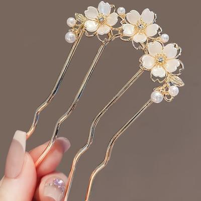 Flower Wave Hair Comb, Clip-in Comb, Four-Prong Updo Comb Hair Accessory