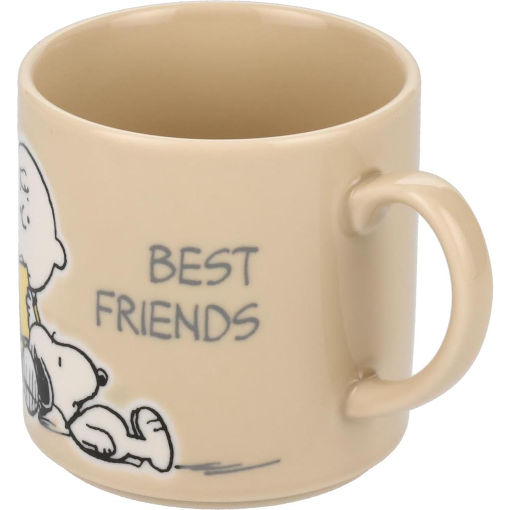 Yamaka Shoten Snoopy Mug 350ml Best Friends Pattern Present Day Women Made In Japan "PEANUTS" (Wooden) Mother's SN453-11H