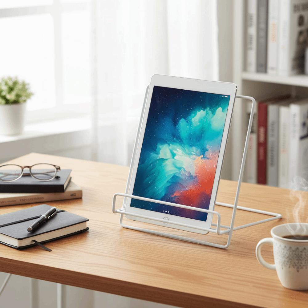 Simple Folding Magazine Reading Stand Detachable Rust-proof Desktop File Holder Stable Structure Multi-Purpose Cookbook Bracket