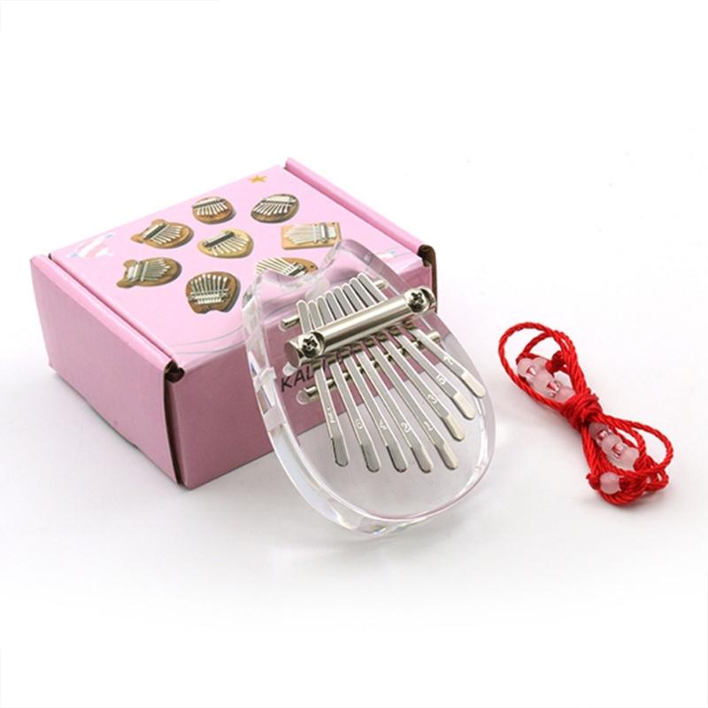 Mini Finger Piano Music Gifts for Kids Adults Beginners, 8 Keys Thumb Piano Acrylic Mini Thumb Piano