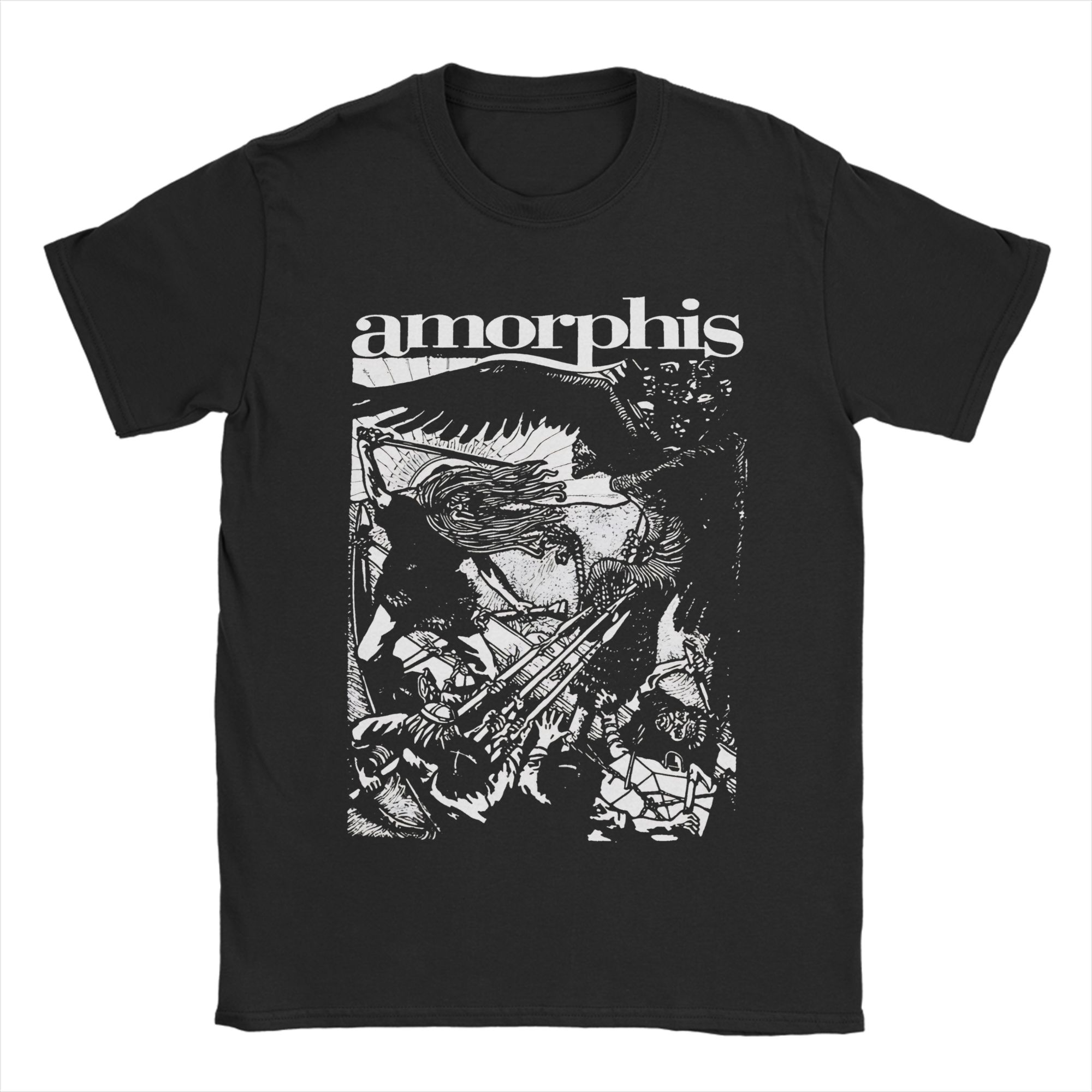 

Amorphis Kaleval rock metal band Graphic Print T Shirt Men Women Cotton Tee Shirt Clothing 4XL