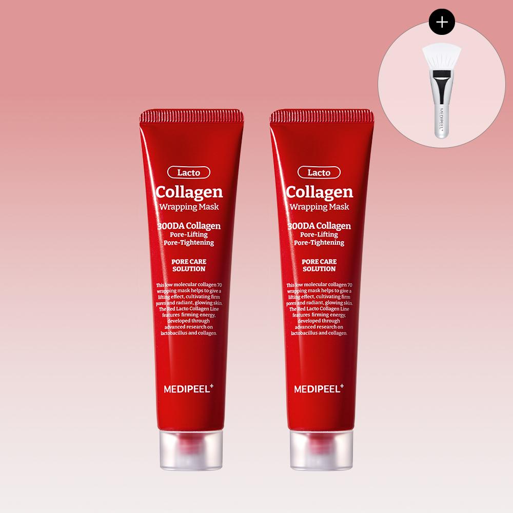 Medi-Peel Red Lacto Collagen Wrapping Mask 70ml (2pcs) (+Dual Brush)