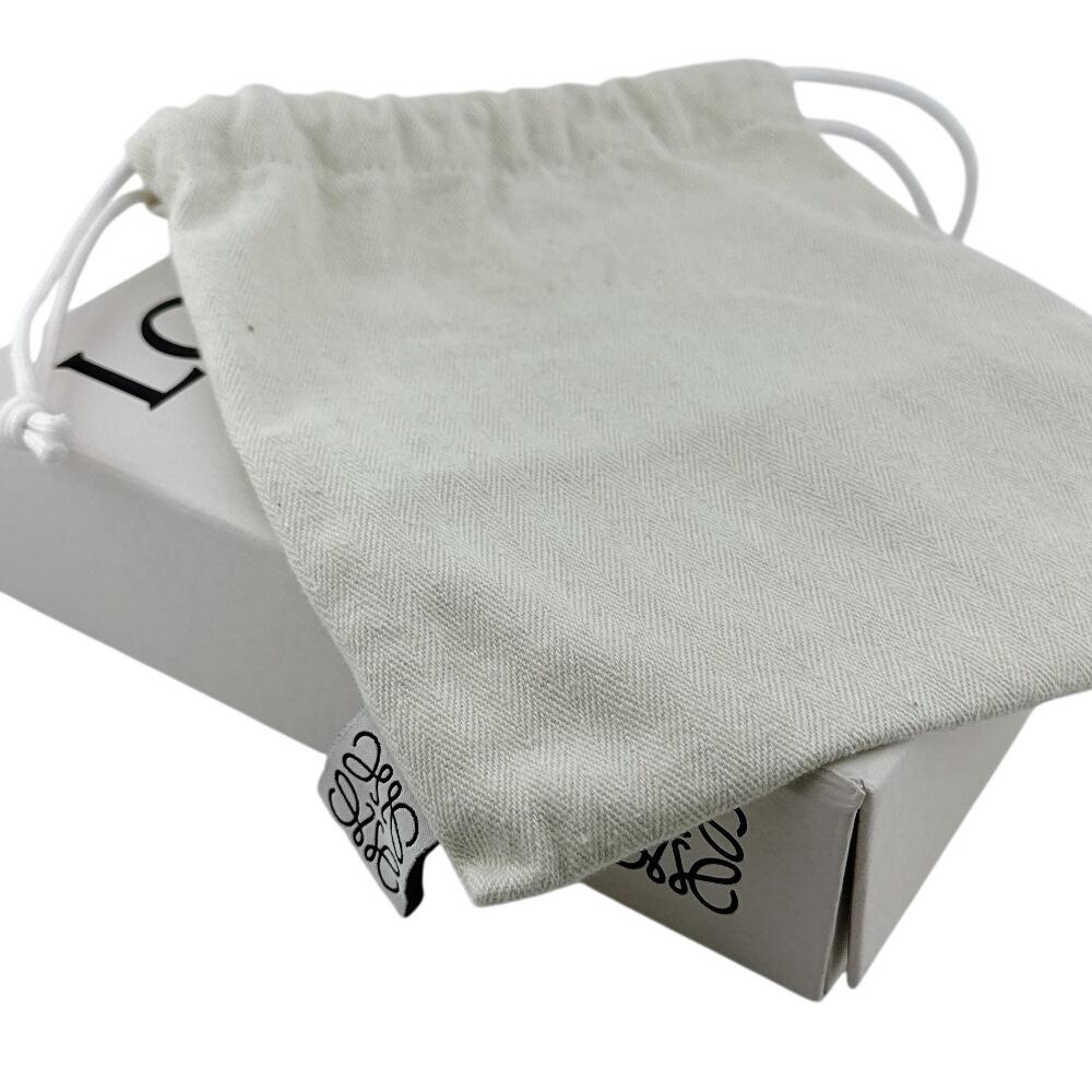 Loewe Cartera compacta anagrama cuero 6 compartimentos para tarjetas Plegable en tres partes cuero negro Usado