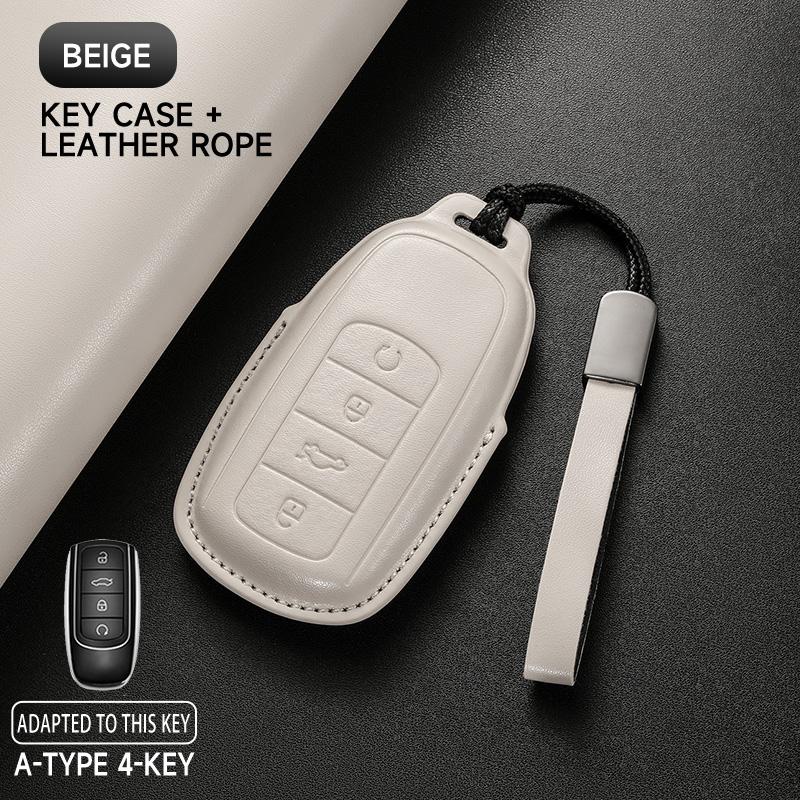 Leather Car Key Cover Case Protection Shell Keychain For Chery Series Tiggo 8Pro 8plus Max New 5Plus 7pro Arrizo Omoda 5 C5