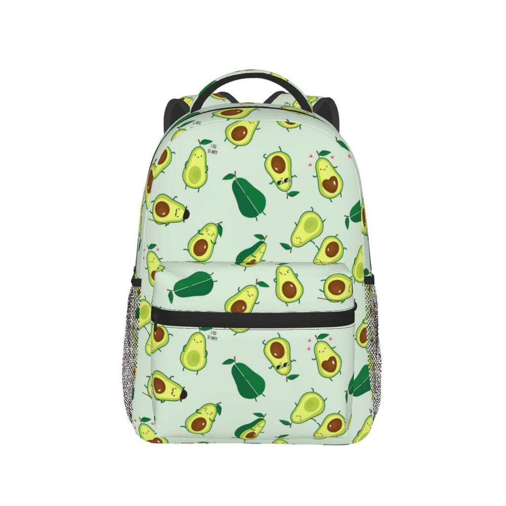 1pc Avocado-Themed Large Capacity Backpack – Lightweight Durable Polyester, Fun Laptop Bag with Zipper Closure, Multiple Compart