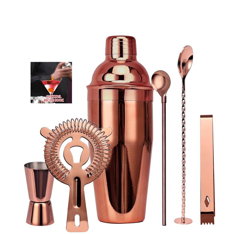 Stainless Steel Boston Shaker Bartender Pot With Bottom Bar Rose Gold Bartender Shaker Tool