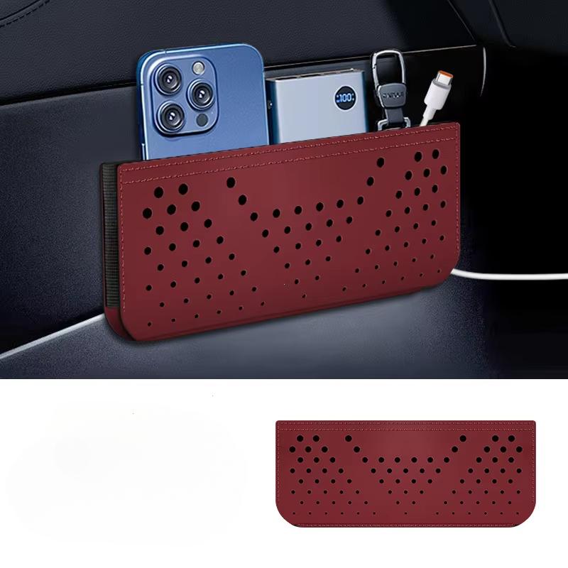 Car Net Storage Bag Car General Storage Box Multi-Functional Storage Bag Mobile Phone Hanging Bags Paste Type Car Accessories