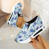 Fashion Women 2025 Summer New Sneakers Fashion Breathable Lace Mesh Flower Embroidery Round Head Thick Bottom Shoes Women Sneakers Women