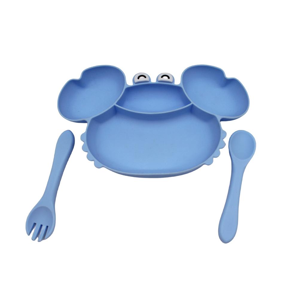 Children's Dinner Plate Bear Compartment Plate Bear Bowl Learning Cup with Suction Cup Autonomous Feeding Training Bowl and Plat