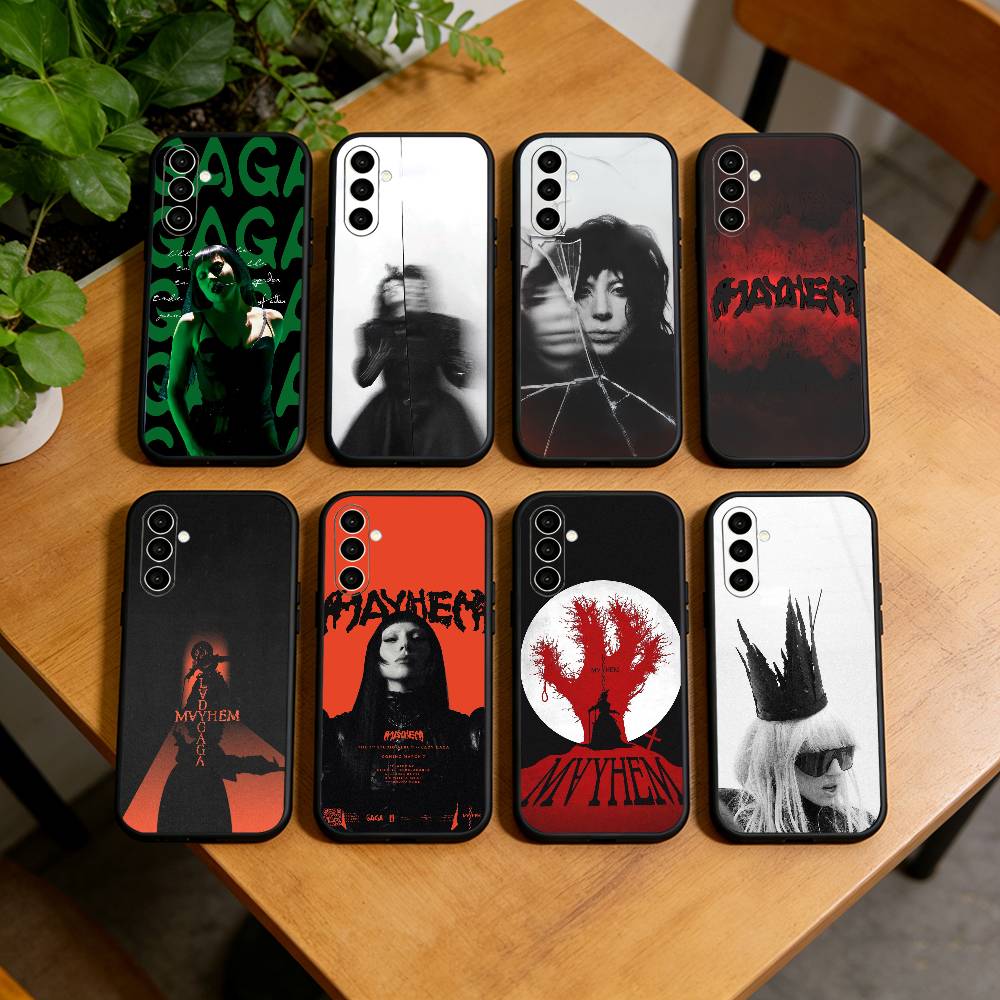 L-Lady G-Gaga Mayhem Singer Phone Case Black Silicone Soft For Samsung Galaxy A73,A72,A71,A70,A53,A52,A51