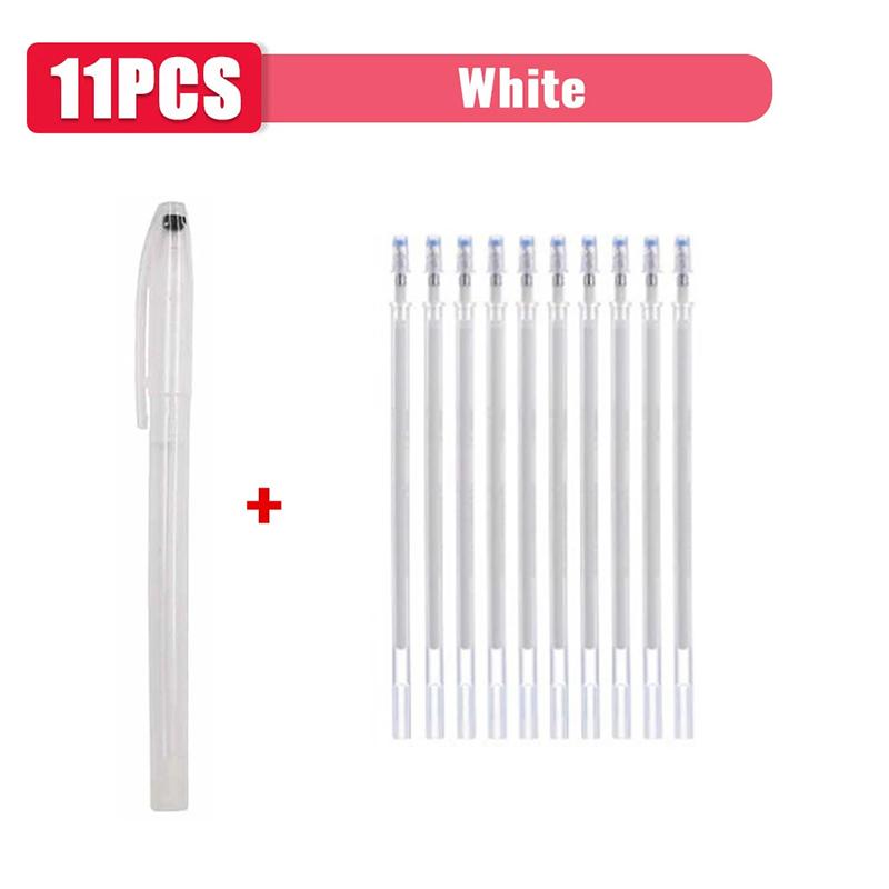 

10Pcs Water-Soluble Disappearing Pen Stitch Marker Draw Grid On Fabric Embroidery Temporary Erasable Marking Refills Sewing Tool белый