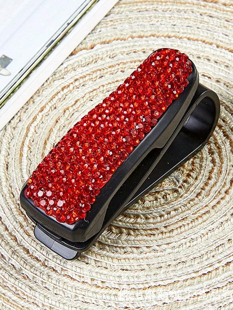 1Pc Diamond-Style Car Eyeglass Holder: A Mini and Exquisite In-Car Storage Accessory Balancing Aesthetics and Practicality