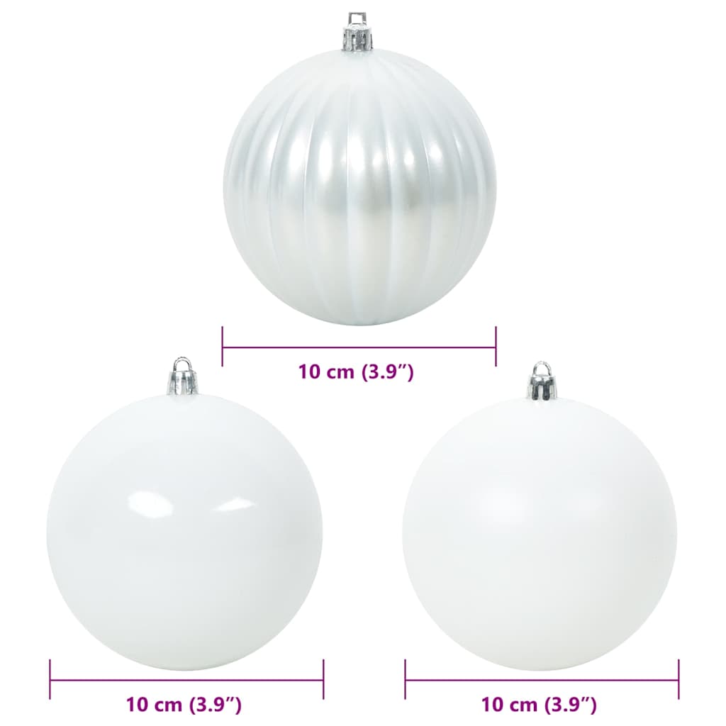 XL Weihnachtsbaumschmuck Set 15 Stk. Weißer Kunststoff