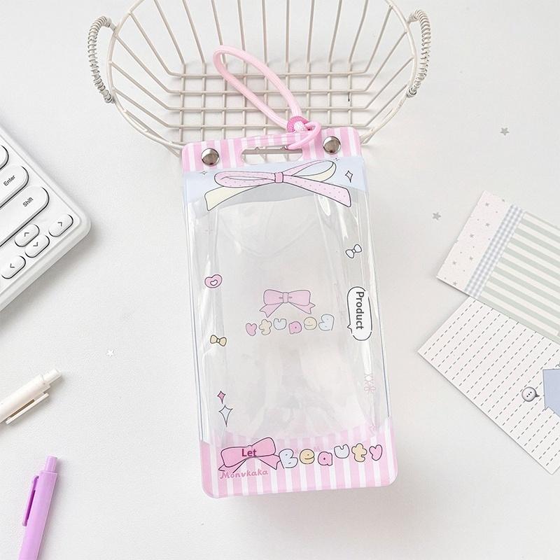 Cute Bow Bag Pendant Accessories Cute Fashion Transparent Pvc Doll Storage Bag Student Backpack Pendant Girls Gifts