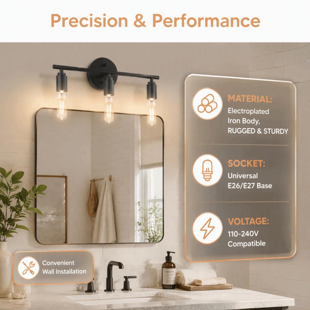 110-240V Mirror Front Lamp Iron Wall Light Minimalist Wall Lamp  Bedroom