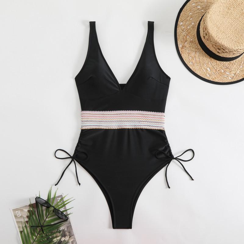 Black Bikini Ultra-exposed Women s Large Size Sexy Backless One-piece Swimsuit L чёрный