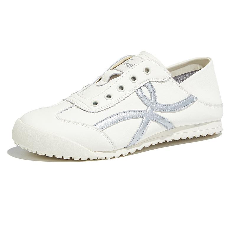 Two Wear Leather Dexun Shoes Women's Shoes 2025 Autumn New Shoes Casual Flat Forrest Gump Shoes Versatile Sports Women's