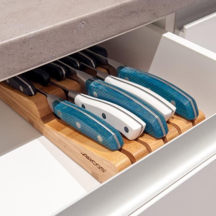 Organisateur de tiroir - Arcos - Taco - Bambou - Longueur de lame jusqu'à 25 cm - Marron