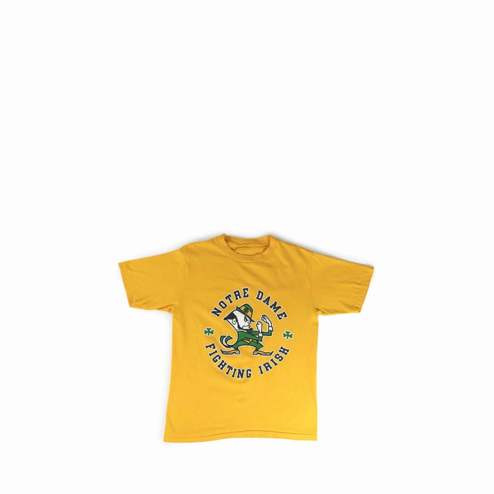 Vintage 1990 s Notre Dame Tee Shirt Yellow Graphic Irish 90s 1990s Vtg Football 2XL