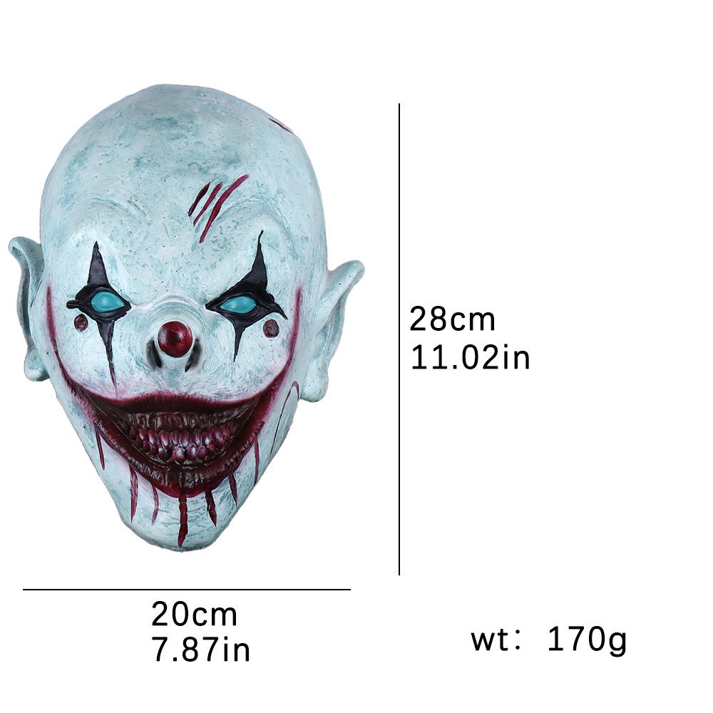 Horror The Clown In The Box Mask Cosplay Bloody Devil Killer Joker Latex Helmet Halloween Carnival Party Dress Up Costume Props