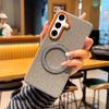 Case for Samsung S26 S25 S24 Plus Ultra Rotating with Bracket Protective Case Magnetic Attraction Texture of Cloth Tough Shell