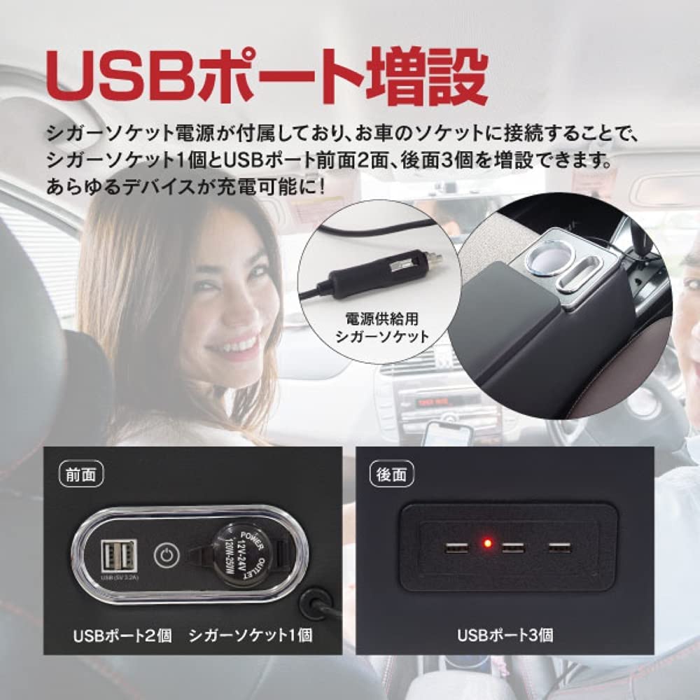 SGALUPA Yaris Cross Compatible Console Armrest Car Storage Box for Toyota Yaris Drink Yaris Cross USB Easy Black Box, Console, Cross, In-Car Storage,