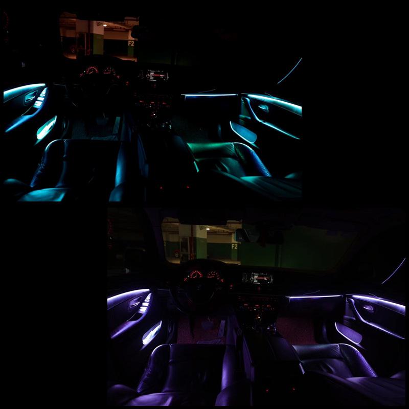 Wireless Remote Control RGB Interior Atmosphere Light - Fiber Optic Skirt Light Guide for Car