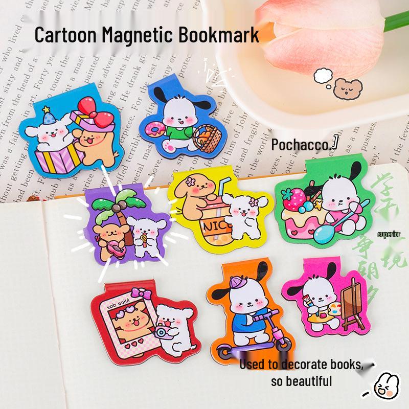 Cute Double-Sided Cartoon Alien Magnetic Bookmarks - Irregular Paper Markers for Students