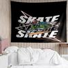 Tapisserie avec Impression Skateboard, Toile de Fond, Installation Facile, Idéale pour Chambre à Coucher, Bureau et Salon, avec Décor Mural Esthétique.