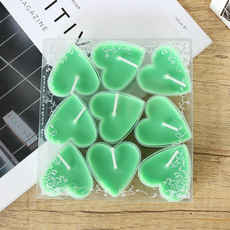 9Pcs/set  Heart-shaped Candles Romantic Qixi Festival Valentine s Day Tea Wax Marriage Proposal
