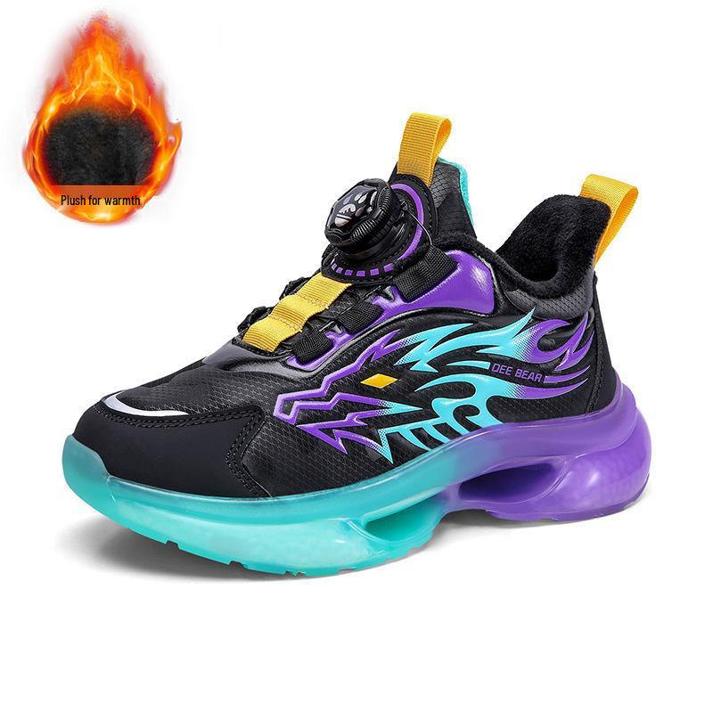 Boys' Winter Warm Sports Shoes 2025, Non-Slip Velvet Cotton Running Shoes for Kids