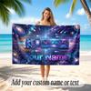 Space Cosmic Theme Soft Beach Towel Personalized Custom Name Text Towel Portable for Beach Pool Travel
