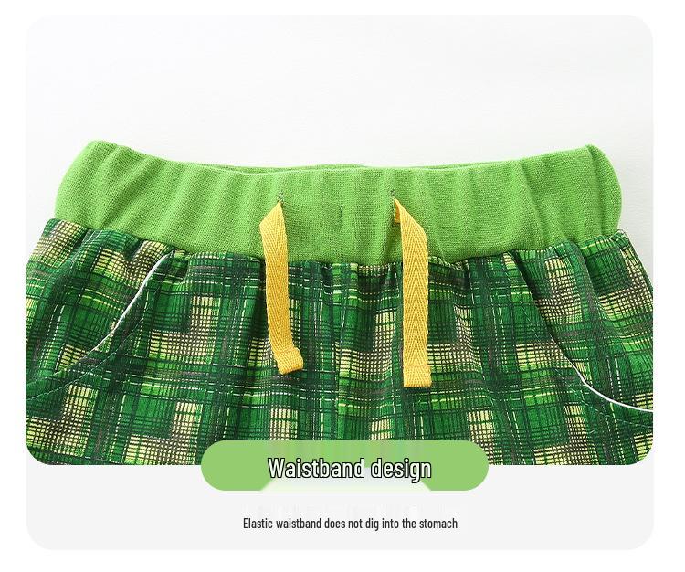 Plaid Boys' Shorts & Excavator Print Shirt Set - Summer Two-Piece Outfit