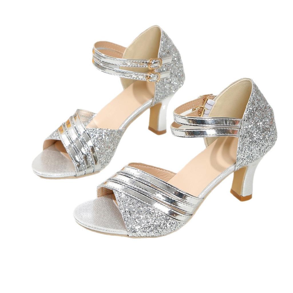 European and American Sexy Bag Heel Thick Heel Sandals 2025 New Summer Fashion Fish Mouth Gold High Heels