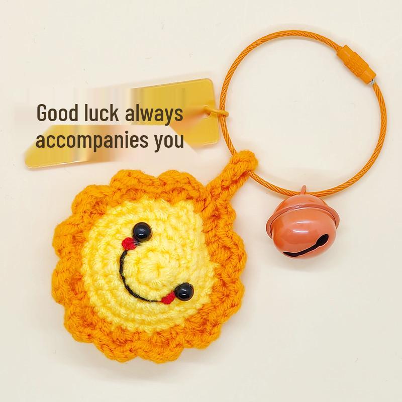 Handmade Crochet Persimmon & Peanut Keychain Pendant - Backpack Accessories & Small Gifts