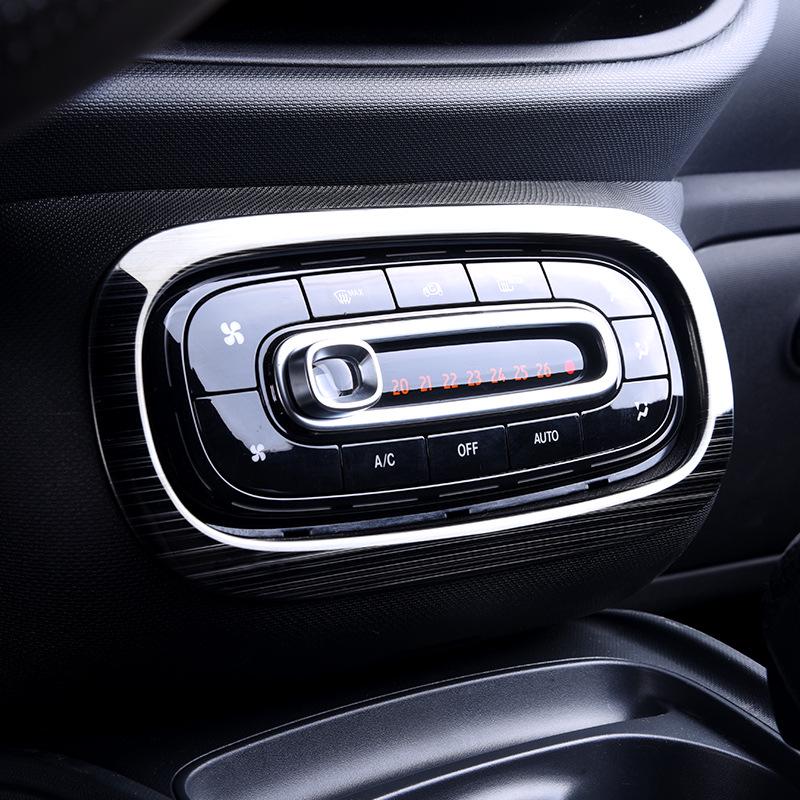 Smart Fortwo Air Conditioning Button Frame - Stainless Steel Brushed Interior Trim