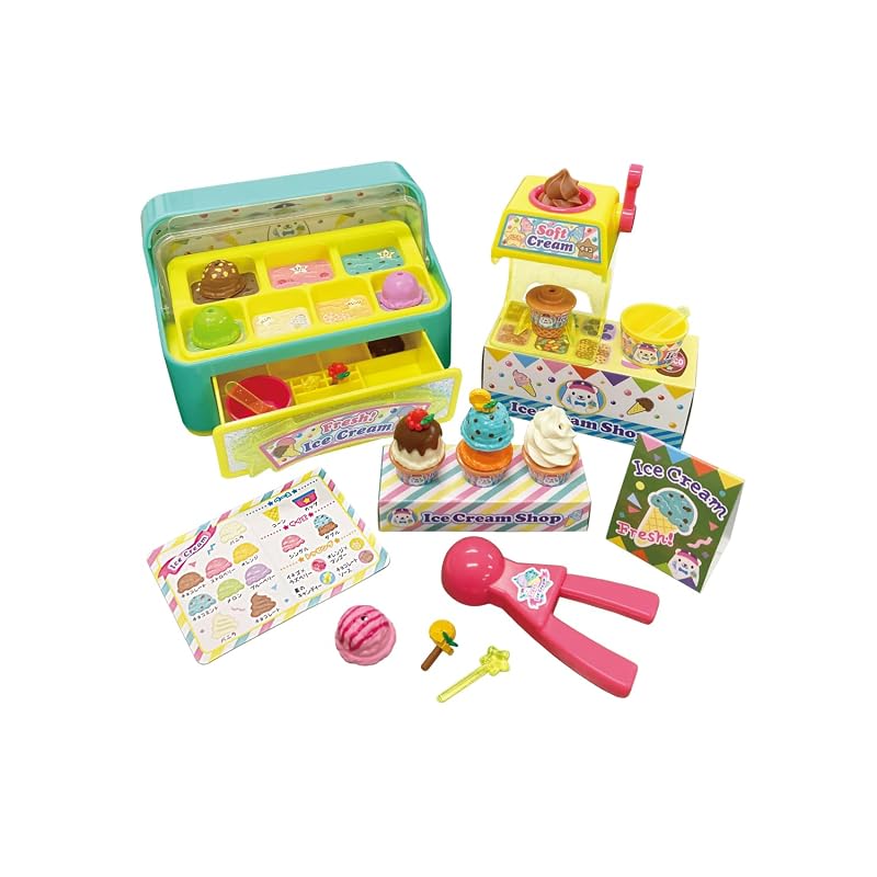 Muraoka Cute Topping Ice Cream Shop Toy - Pretend Play - Girls Ages 3 and Up
