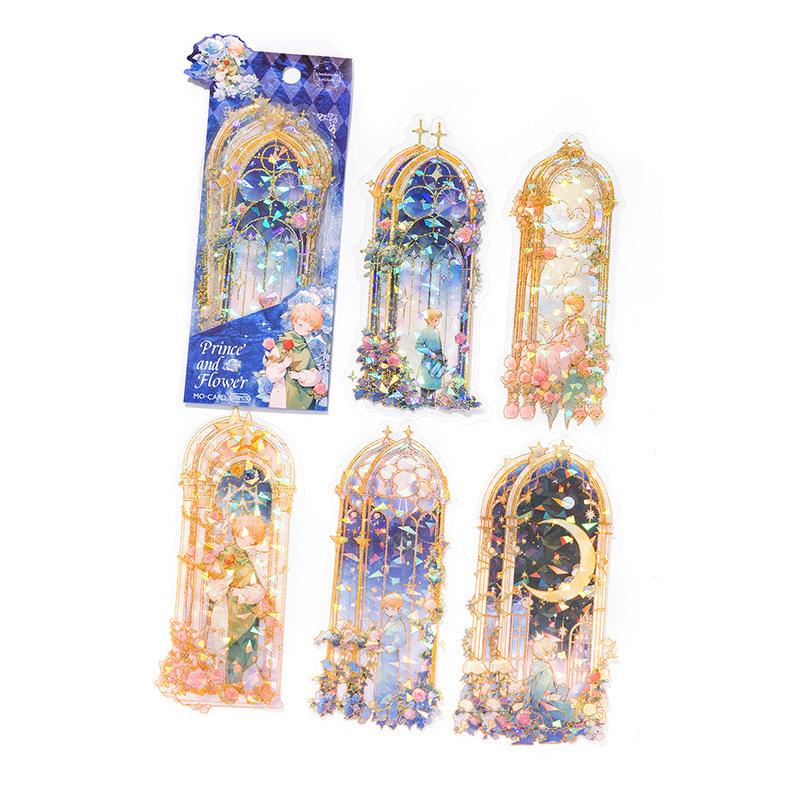 

10 шт./уп. Винтажные наклейки из ПЭТ-фольги в стиле фэнтези с ледяными кристаллами, закладки, украшение для ежедневника