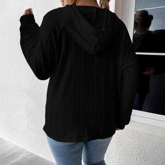 Women Fall Hoodies Long Sleeve Oversized Sweatshirts Casual Pullover Shirts with Pocket Knit Hooded Sweater Tops