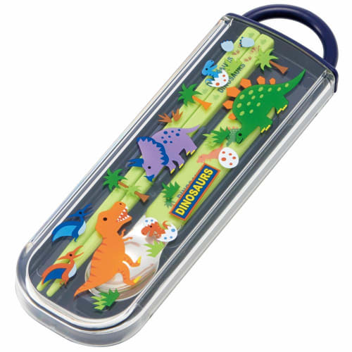 Skater Chopstick Spoon Set Dinosaur CCA1 Made In Japan-A